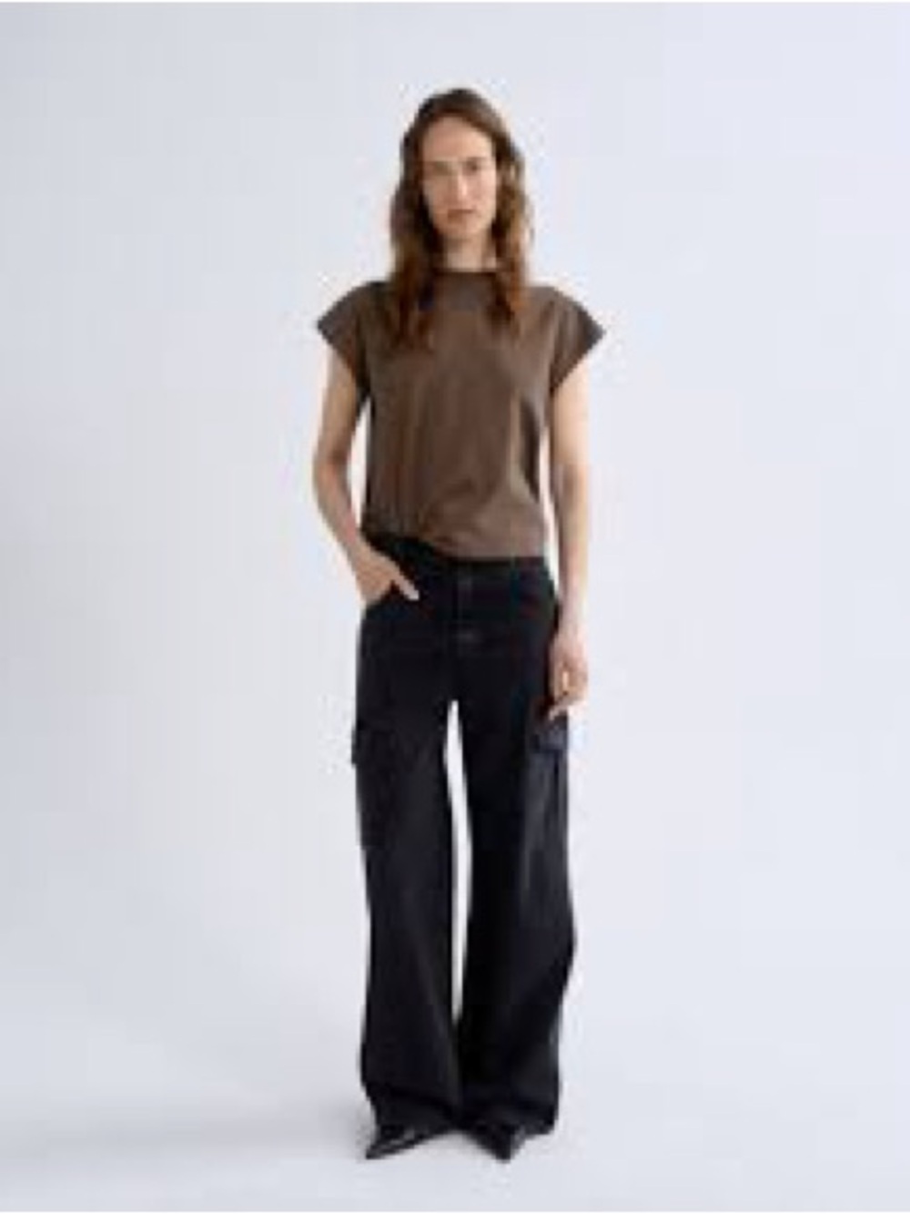 Agolde Black Wide-Leg Cargo Jeans